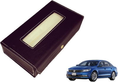 MOCKHE Basic-Black Tissue Box Leatherette-148 Vehicle Tissue Dispenser(Black)