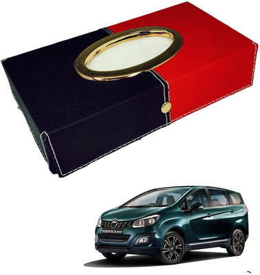MOCKHE Chrom-Black-Red Tisue Box Leatherete-32 Vehicle Tissue Dispenser(Black, Red)