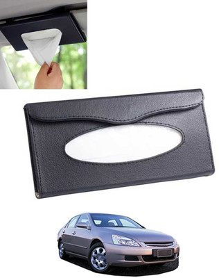 MSNP Universal Leatherite Rectangle Black Tissue Box For Car/office/Home-04 Vehicle Tissue Dispenser(Black)