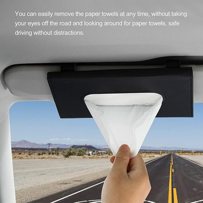 GOLDENEYEHOUSE Car Visor Tissue Holder – Compact Napkin Holder for Vehicles and Trucks Vehicle Tissue Dispenser(Black)