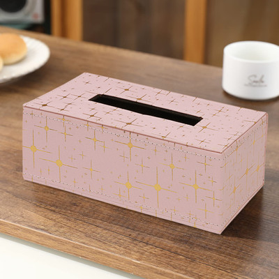 HOKiPO Leatherite Large Tissue Paper Holder (LPNK-AR5110), Vehicle Tissue Dispenser(Pink)