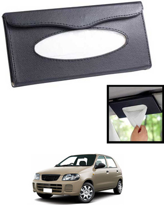 MATIES Universal Lightweight/Waterproof Leatherite Rectangle Black Tissue For Car-15 Vehicle Tissue Dispenser(Black)