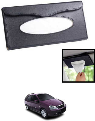 MATIES Universal Lightweight/Waterproof Leatherite Rectangle Black Tissue For Car-150 Vehicle Tissue Dispenser(Black)