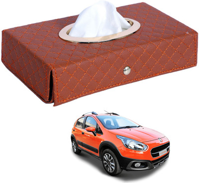 MOCKHE Cross-Tan Tissue Box Leatherette-157 Vehicle Tissue Dispenser(Grey)