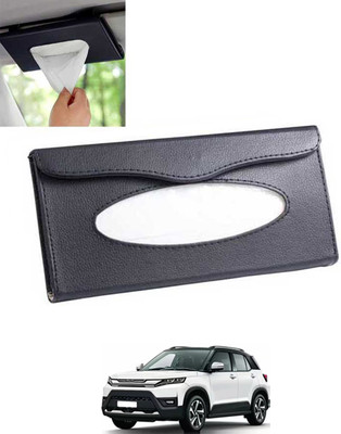 RKPSP Compact Premium Black Leatherite Sun Visior Tissue Holder For Car/Office-301 Vehicle Tissue Dispenser(Black)