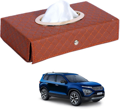 MOCKHE Cross-Tan Tissue Box Leatherette-296 Vehicle Tissue Dispenser(Grey)