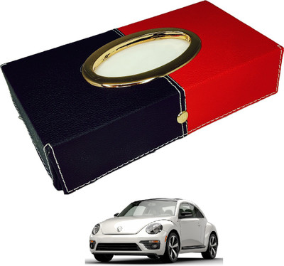 MOCKHE Chrom-Black-Red Tisue Box Leatherete-63 Vehicle Tissue Dispenser(Black, Red)