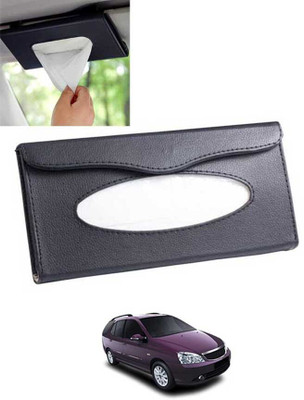 CCMM Universal Leatherite Black Rectangle Tissue Paper Box/Dispencer For Car-150 Vehicle Tissue Dispenser(Black)