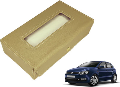 MOCKHE Basic-Beige Tissue Box Leatherette-376 Vehicle Tissue Dispenser(Beige)