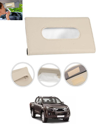 MSNP Universal Leatherite Rectangle Beige Tissue Box For Car/office/Home-76 Vehicle Tissue Dispenser(Beige)