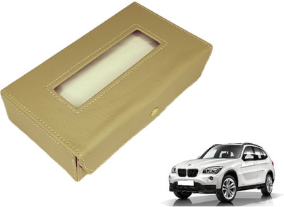 MOCKHE Basic-Beige Tissue Box Leatherette-436 Vehicle Tissue Dispenser(Beige)