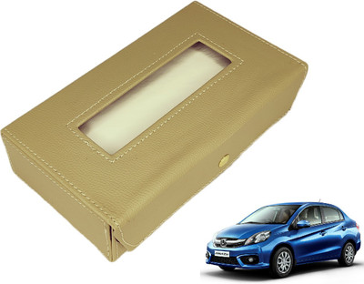 MOCKHE Basic-Beige Tissue Box Leatherette-260 Vehicle Tissue Dispenser(Beige)