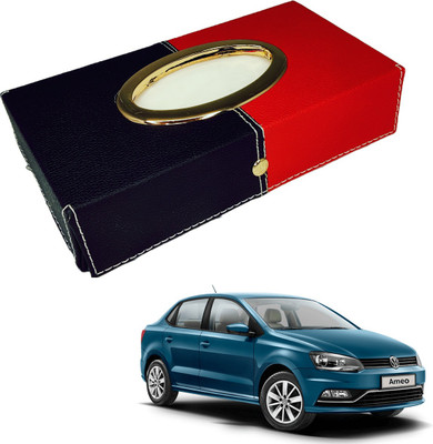 MOCKHE Chrom-Black-Red Tisue Box Leatherete-656 Vehicle Tissue Dispenser(Black, Red)
