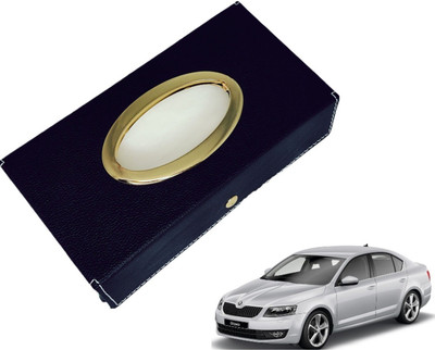MOCKHE Chrom-Black Tisue Box Leatherete-327 Vehicle Tissue Dispenser(Black)