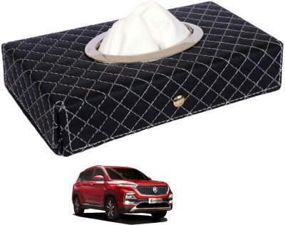 AUTYLE Cross-Black Tissue Box Leatherette-201 Vehicle Tissue Dispenser(Black)