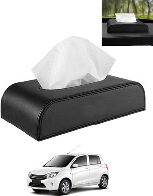 AYW Black Tissue Holder Leatherite/Include Tissue/Save Space For Home/Car/Office-46 Vehicle Tissue Dispenser(Black)