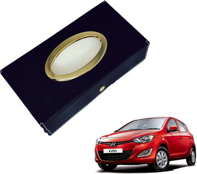 MOCKHE Chrom-Black Tisue Box Leatherete-22 Vehicle Tissue Dispenser(Black)