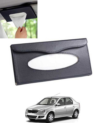 MSNP Universal Leatherite Rectangle Black Tissue Box For Car/office/Home-179 Vehicle Tissue Dispenser(Black)