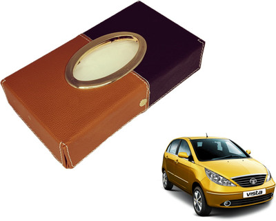 MOCKHE Chrom-Black-Tan Tisue Box Leatherete-151 Vehicle Tissue Dispenser(Black, Grey)