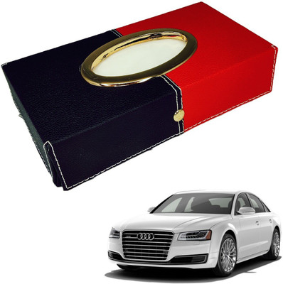 MOCKHE Chrom-Black-Red Tisue Box Leatherete-435 Vehicle Tissue Dispenser(Black, Red)