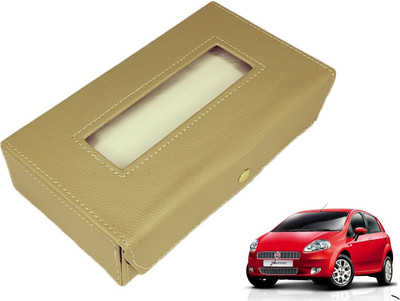 MOCKHE Basic-Beige Tissue Box Leatherette-380 Vehicle Tissue Dispenser(Beige)