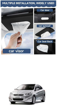 PRTEK Black Car Tissue Napkin Holder for Sun Visor and Backseat – Universal Fit A1 Vehicle Tissue Dispenser(Black)