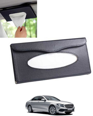 MSNP Universal Leatherite Rectangle Black Tissue Box For Car/office/Home-79 Vehicle Tissue Dispenser(Black)
