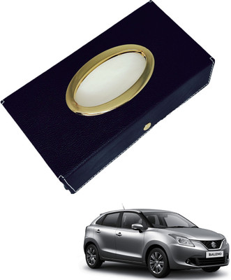 MOCKHE Chrom-Black Tisue Box Leatherete-756 Vehicle Tissue Dispenser(Black)