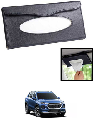 MATIES Universal Lightweight/Waterproof Leatherite Rectangle Black Tissue For Car-126 Vehicle Tissue Dispenser(Black)