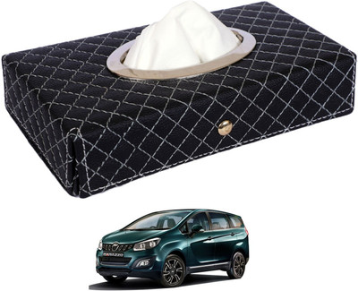 MOCKHE Cross-Black Tissue Box Leatherette-32 Vehicle Tissue Dispenser(Black)