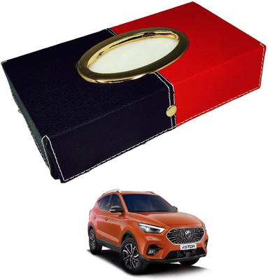 MOCKHE Chrom-Black-Red Tisue Box Leatherete-855 Vehicle Tissue Dispenser(Black, Red)