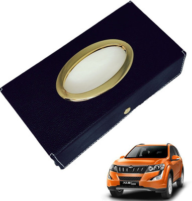 MOCKHE Chrom-Black Tisue Box Leatherete-566 Vehicle Tissue Dispenser(Black)