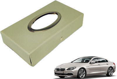 MOCKHE Chrom-Beige Tisue Box Leatherete-578 Vehicle Tissue Dispenser(Beige)