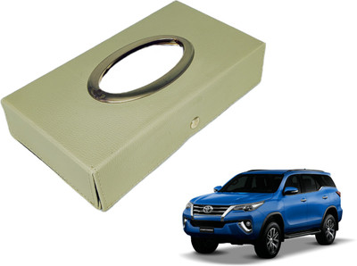 MOCKHE Chrom-Beige Tisue Box Leatherete-687 Vehicle Tissue Dispenser(Beige)