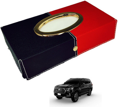 MOCKHE Chrom-Black-Red Tisue Box Leatherete-383 Vehicle Tissue Dispenser(Black, Red)
