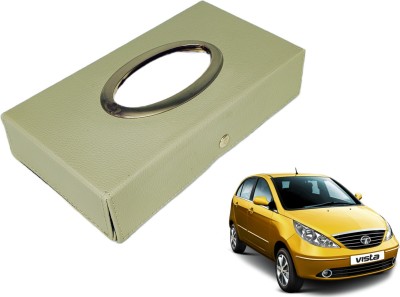 MOCKHE Chrom-Beige Tisue Box Leatherete-709 Vehicle Tissue Dispenser(Beige)