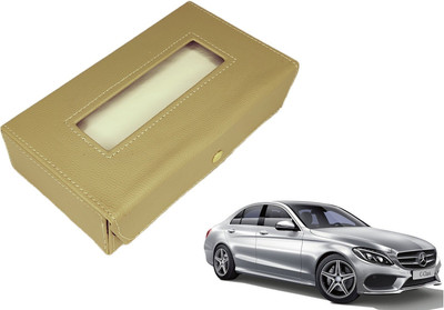 MOCKHE Basic-Beige Tissue Box Leatherette-280 Vehicle Tissue Dispenser(Beige)