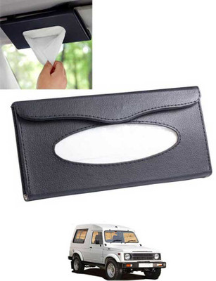 AYW Black Car Tissue Holder Rectangle Leatherite/Include Tissue/Save Space-108 Vehicle Tissue Dispenser(Black)