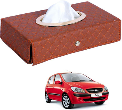 MOCKHE Cross-Tan Tissue Box Leatherette-223 Vehicle Tissue Dispenser(Grey)