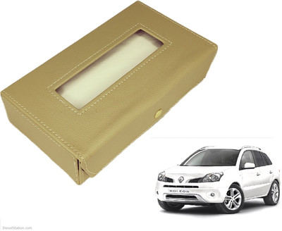 MOCKHE Basic-Beige Tissue Box Leatherette-349 Vehicle Tissue Dispenser(Beige)