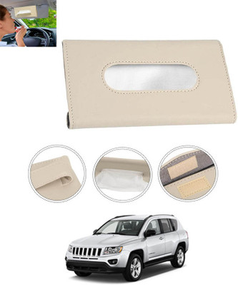 monolive Beige Leatherite Rectangle Shape Fancy Design Tissue Dispencer For Car-301 Vehicle Tissue Dispenser(Beige)