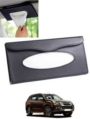 monolive Black Leatherite Rectangle Shape Fancy Design Tissue Dispencer For Car-104 Vehicle Tissue Dispenser(Black)
