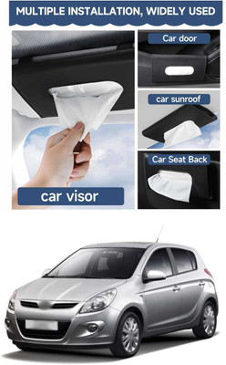 PRTEK Black Car Tissue Napkin Holder for Sun Visor and Backseat – Universal Fit I4 Vehicle Tissue Dispenser(Black)