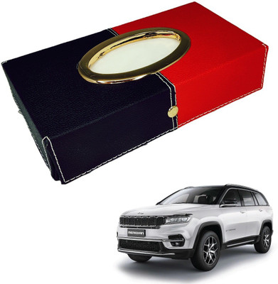 MOCKHE Chrom-Black-Red Tisue Box Leatherete-463 Vehicle Tissue Dispenser(Black, Red)