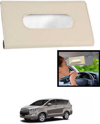 MATIES Universal Leatherite Rectangle Beige Tissue Box For Car/office/Home-152 Vehicle Tissue Dispenser(Beige)