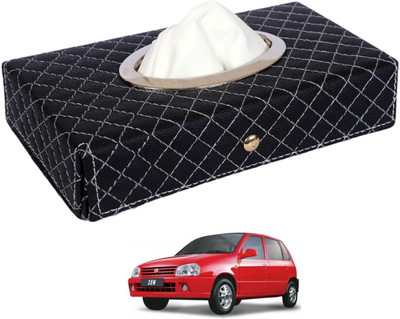 MOCKHE Cross-Black Tissue Box Leatherette-132 Vehicle Tissue Dispenser(Black)