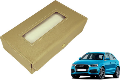 MOCKHE Basic-Beige Tissue Box Leatherette-381 Vehicle Tissue Dispenser(Beige)