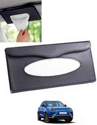 CCMM Universal Leatherite Black Rectangle Tissue Paper Box/Dispencer For Car-320 Vehicle Tissue Dispenser(Black)