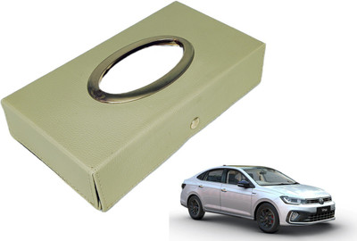 MOCKHE Chrom-Beige Tisue Box Leatherete-840 Vehicle Tissue Dispenser(Beige)