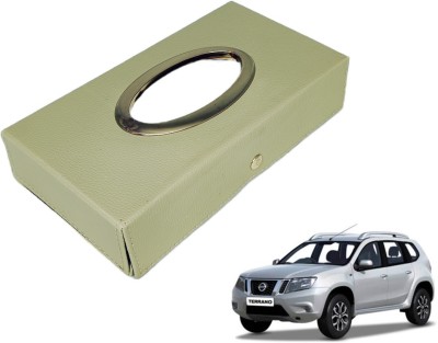 MOCKHE Chrom-Beige Tisue Box Leatherete-820 Vehicle Tissue Dispenser(Beige)